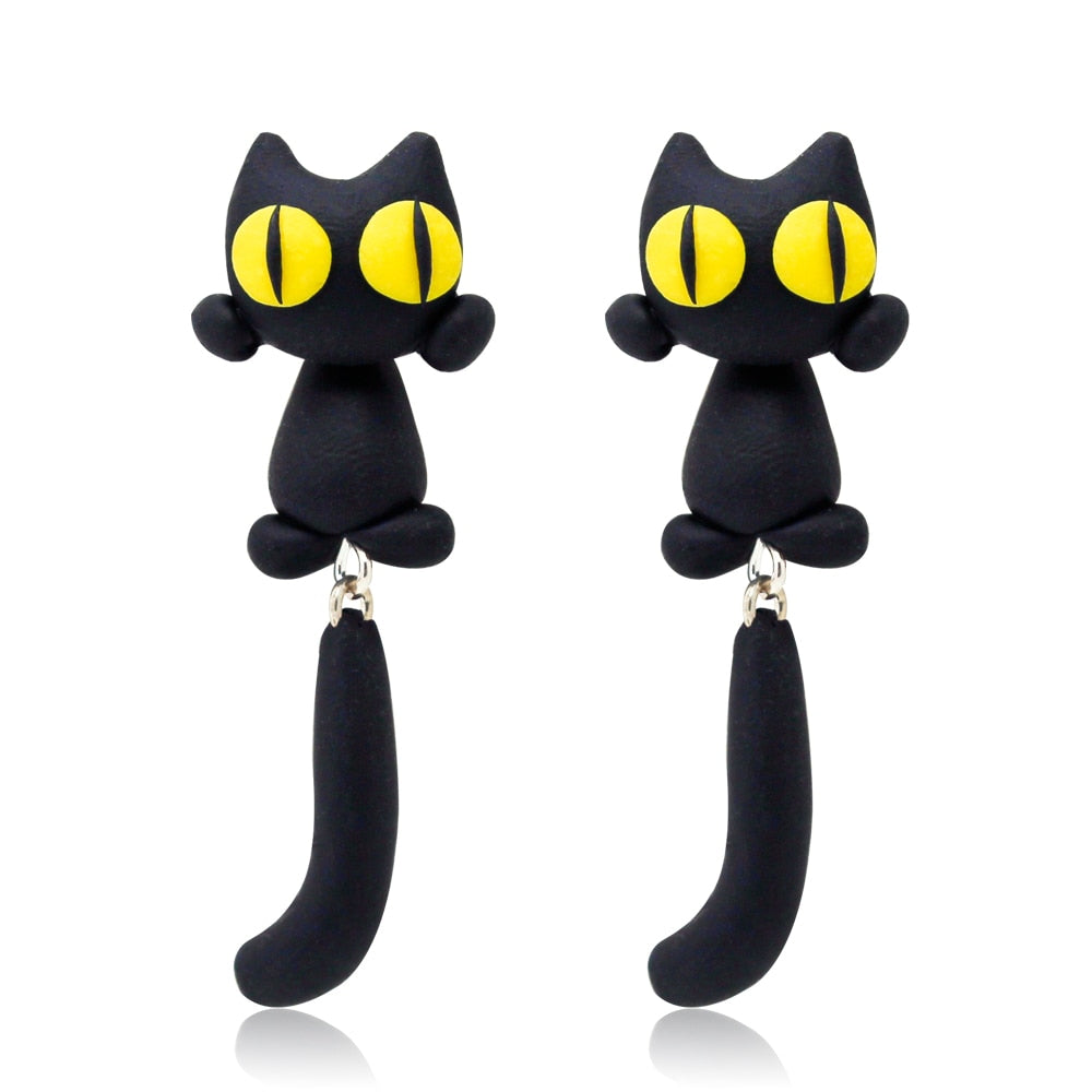 Handmade 3d Cat Stud Earrings