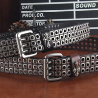 Metal Pin Buckle Rivet Punk Leather Men Belt