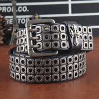 Metal Pin Buckle Rivet Punk Leather Men Belt