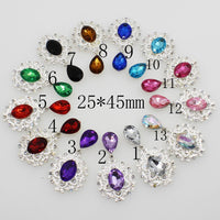 Fashion 10pc Silver Rhinestone Button Clothing Metal Brooch