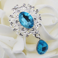 Fashion 10pc Silver Rhinestone Button Clothing Metal Brooch