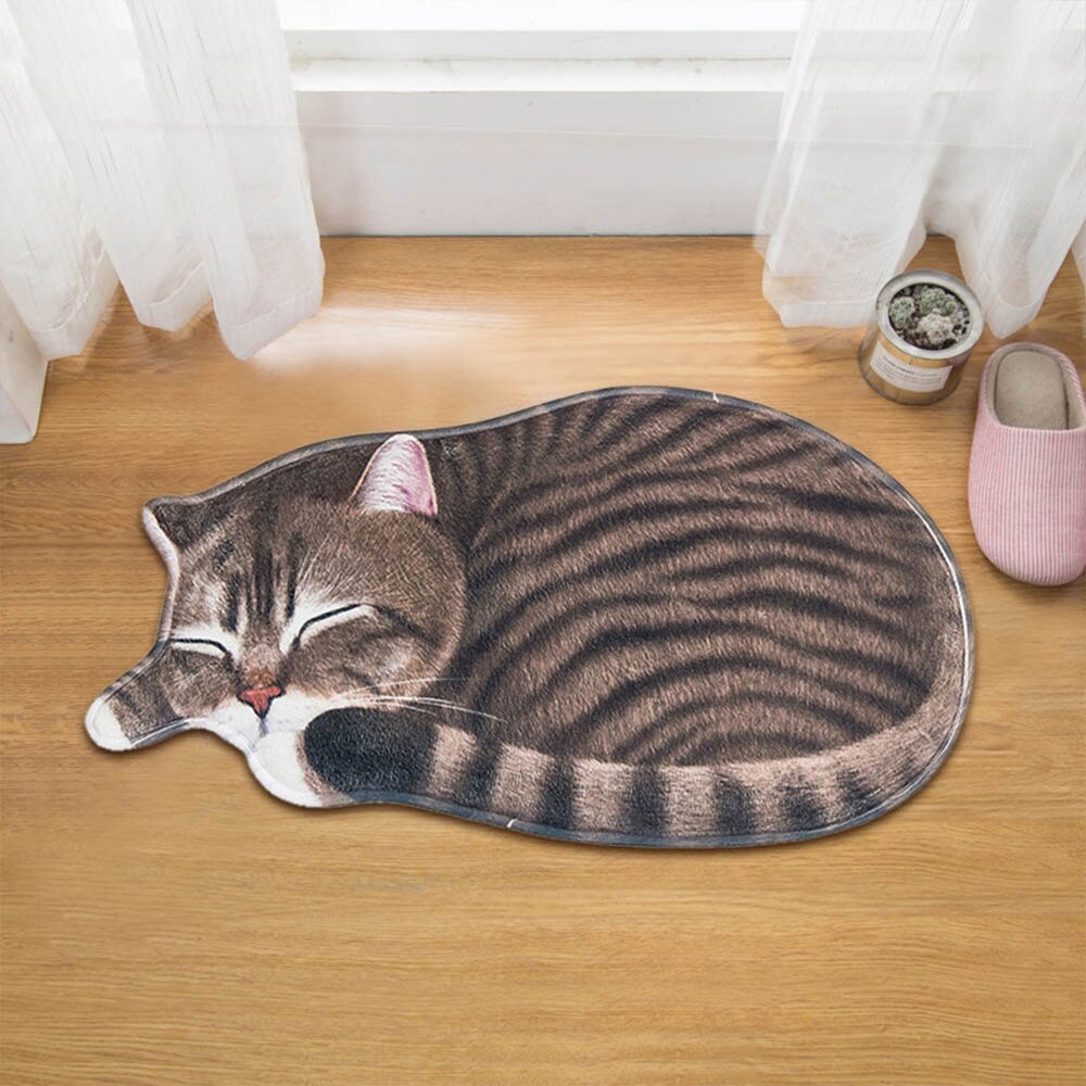 3D Cute Cat Plush Floor Rug
