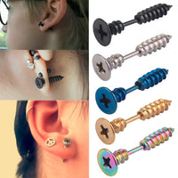 Unisex Stainless Screw Stud Earring