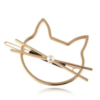 Cat Pearl Hair Clip Glod & Silver Color